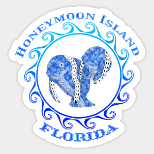 Honeymoon Island Florida Vacation Tribal Manatees Sticker